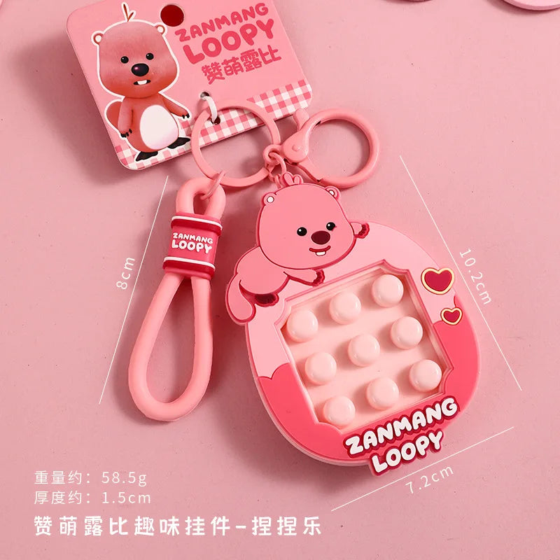 Genuine Creative Cartoon Loopy Doll Car Keychain Camera Game Toy Cute Couple Pendant Kawaii Gift Anime Accessories