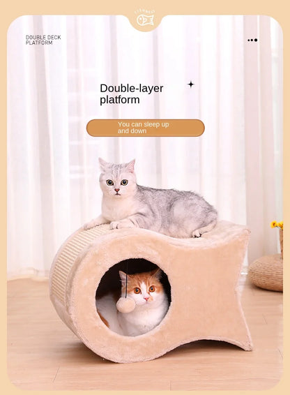 Cat Nest Warm Cat House Enclosed House All Year Round Winter Cat Sleeping Nest Pet Supplies