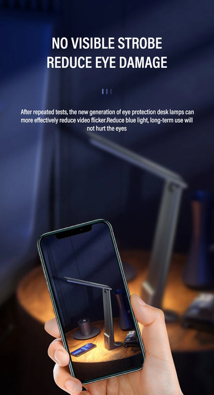 LED Folding Desk Lamp USB Charging Touch Control Dimmable Desktop Eye Protection Reading Study Office Bedroom Bedside Lamp