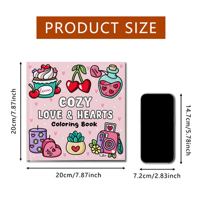 Cozy Love Hearts Coloring Book Educational Relaxation Gift Graffiti Painting Book Doodles Book Adult Relaxation Activities