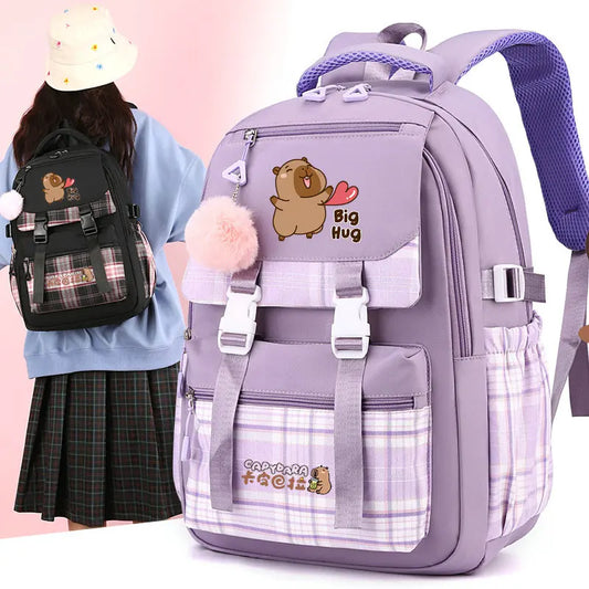 Fashion Backpack Lovely Capybara School Backpack for Girls Boys Book Bag Shoulder Backpacks Mochila Infantil Best Gift