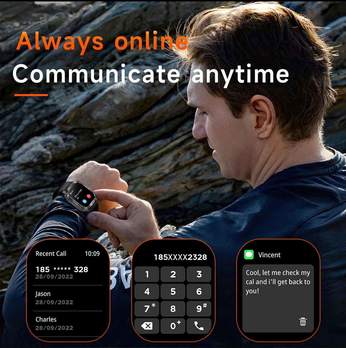 LIGE New Premium Military Smart Watch Men Flashlight Waterproof Outdoor Sport Tracker Bluetooth Call Smartwatch 400mAh Battery