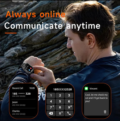 LIGE New Premium Military Smart Watch Men Flashlight Waterproof Outdoor Sport Tracker Bluetooth Call Smartwatch 400mAh Battery