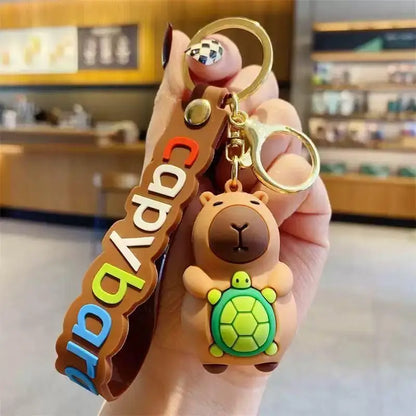 Capybara Rodent Capybara Pvc Pendant PVC Simulation Capybara Capybara Pvc Keychain Cute With Turtle Capibara Anime Keyring