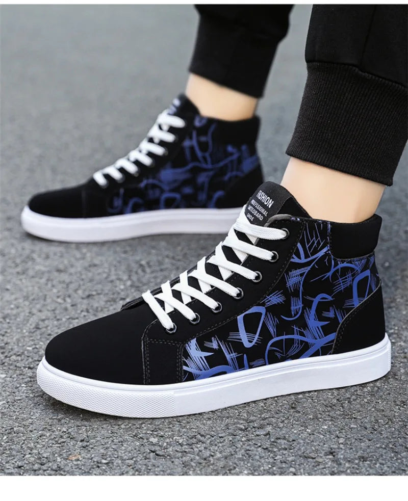 Men's Sneakers Fashion High Top Canvas Shoes Autumn New Casual Shoes for Men Lace Up Platform Vulcanized Shoes Big Size48 Tenis