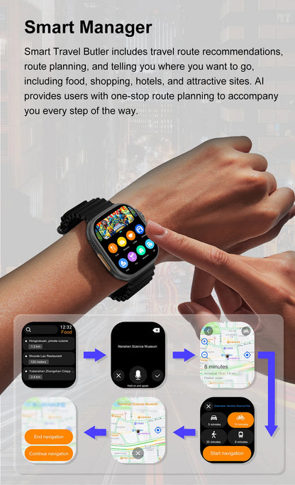 DT Ultra 3 Pro Smart Watch HD AMOLED Screen 32GB MP3 MP4 Player  APP Store GPS Navigator ChatGPT NFC Sports Smartwatch Men Women