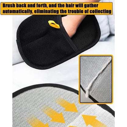 Pet Grooming Gloves Cats Hair Brush Pet Hair Removal Gloves Dual Brush Static-Free Cat Hair Cleaning Tool Hair Stripping Mitts