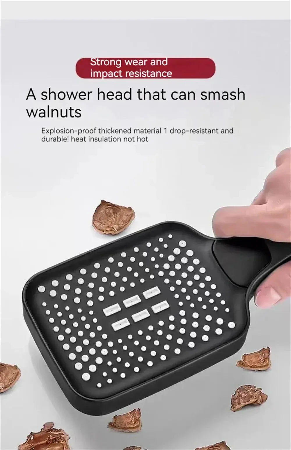 Pressurized Nozzle Bathroom Shower Head High Pressure Water Saving Sprayer ABS Bathroom Accessories Chrome Rainfall Shower Head