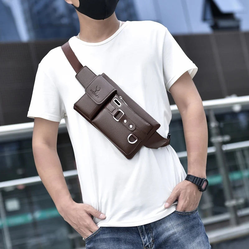 WEIXIER Brand Unisex Single-Shoulder Multi-Function Sports Running Large-Capacity Waist Men's Chest Bag Casual Messenger Wallet