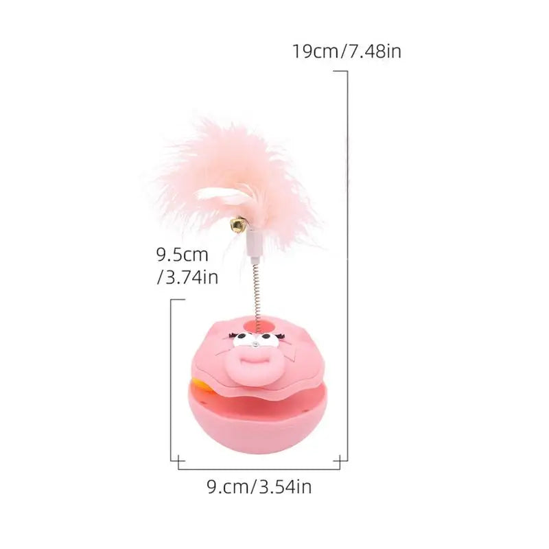Cat Teaser Cat Interactive Toys Turntable Ball Kitten Accessories With Feather Bell Pet Supplies Enrichment Indoor Games For