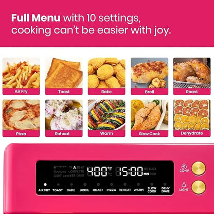 Popular.Extra Large Countertop Convection Oven 10-in-1 Combo, 6-Slice Toast, Enamel Baking Pan Easy Clean with Recipe Book,NEW