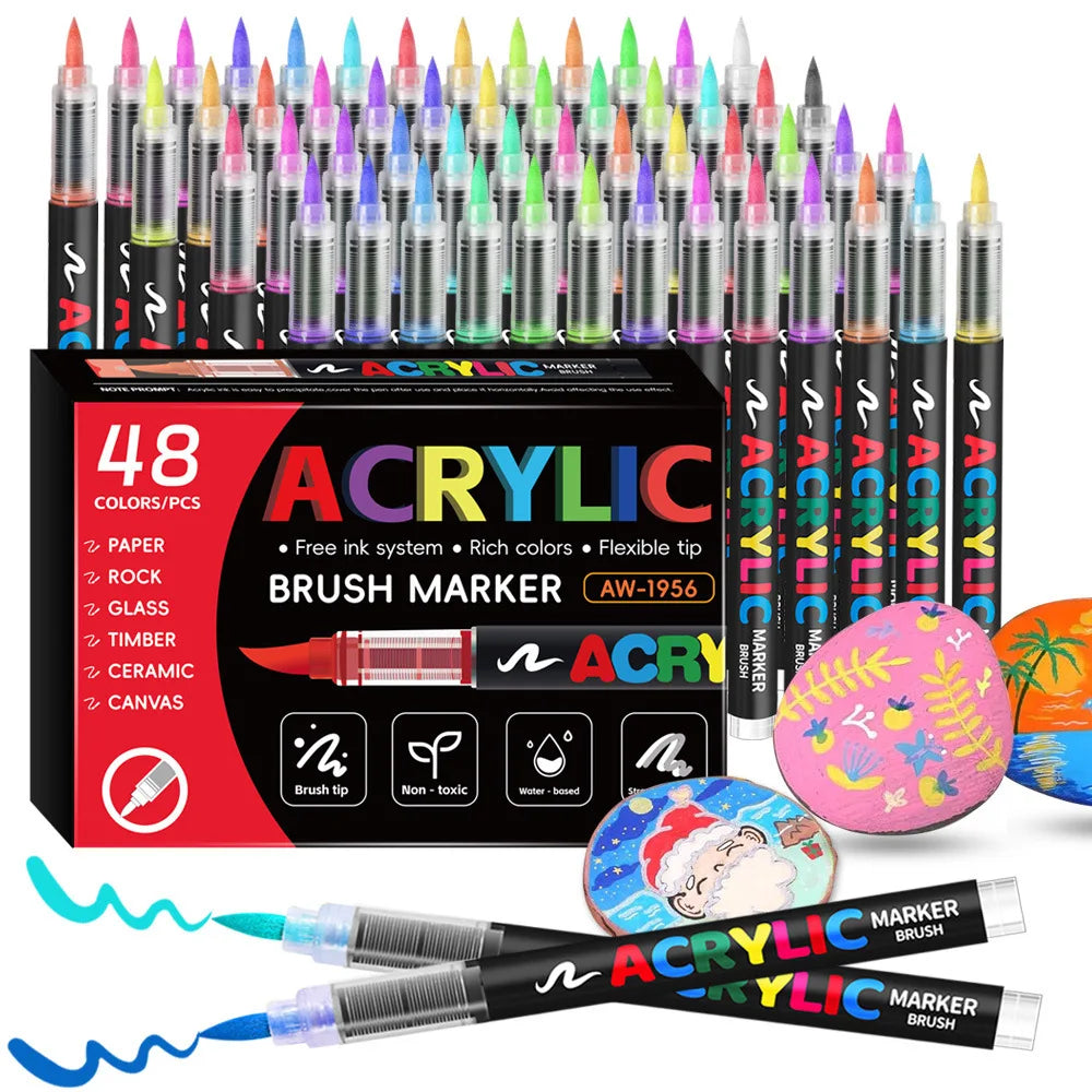 12-168 Colors Direct Liquid Marker Pen Set,DIY Hand Drawn,Graffiti Paint Art Acrylic Paint Pens,Perfect for Artist/Student
