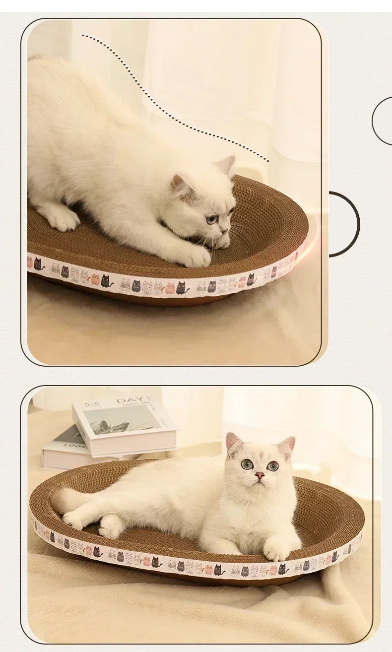 Cat Bed & Scratching Post 2-in-1 - Wear-Resistant Round Nest, Ripple Design for Sleeping/Claw Grinding, Multi-Functional
