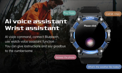 PG666 Outdoor Rugged Smart Watch Men IP68 Waterproof Bluetooth Call Smartwatch Multiple Sports Modes Blood Pressure Oxygen Watch