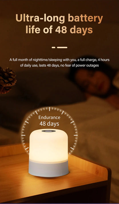 Touch LED Night Light USB Table Lamps Rechargeable Dimmable Bedside Light for Bedroom Decor Home Christmas Gift Child Night Lamp