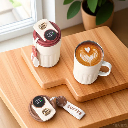 450ml Thermal Mug Thermos Bottle Smart Display Temperature  Stainless Steel Vacuum Cup Office Coffee Cup Business Portable