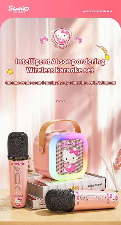 Sanrio Bluetooth Speakers ML07 Karaoke Machine Portable Speakers Bluetooth with Mic LED Light Machine Home Family Singing Gift