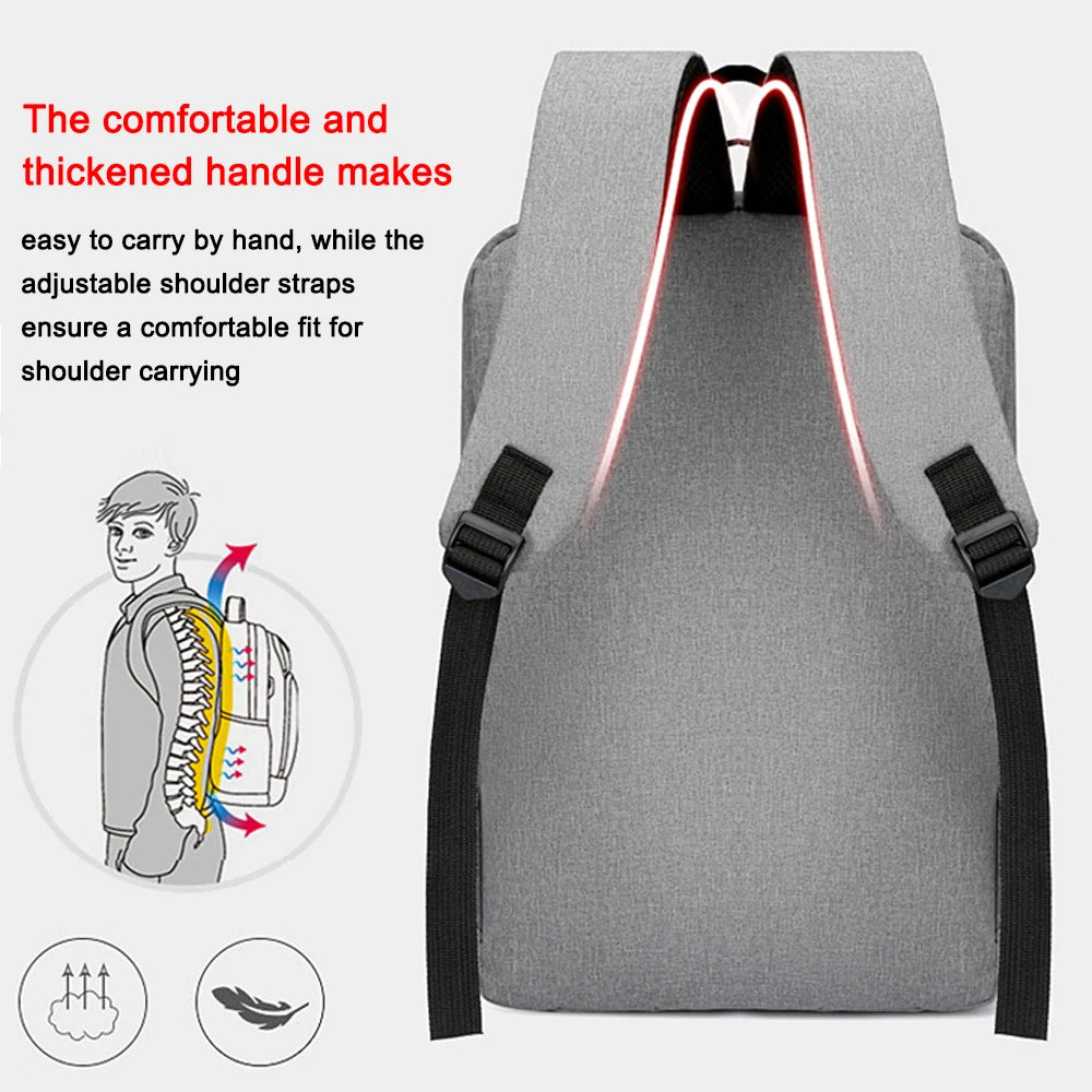 Portable Backpack Camping Travel Bag Business Daypack with USB Charging Port Fit 15.6 Inch Laptops for Men Women