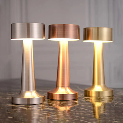 LED Table Light 3 Color Modes Retro Coffee Table Lamp with Touch Control Mushroom & Dumbbell Styles Sensor Rechargeable Night