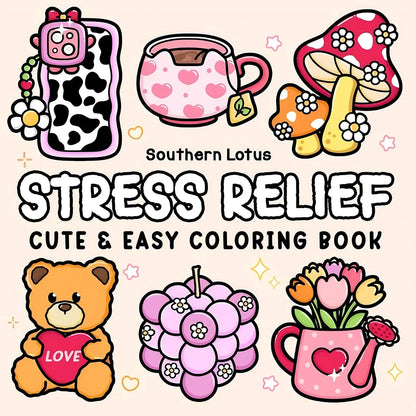 CUTE Bold-easy Patterns Coloring Book for Adults Cute Drawing Book Perfect Gift for Party and Birthday