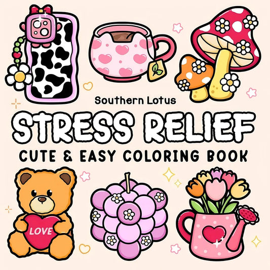 CUTE Bold-easy Patterns Coloring Book for Adults Cute Drawing Book Perfect Gift for Party and Birthday