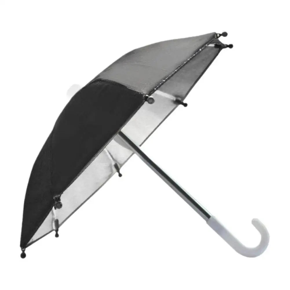 Fist Shape Motorcycle Umbrella - Suction Cup Phone Mount & Silver Coating UV Protection, Windproof Mini Foldable Rain Sun Shade