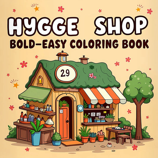 HYGGE SHOP BOLD-EASY Coloring Book for Adults Cute Cozy Scenes And Corners Drawing Book Perfect Gift for Party and Birthday
