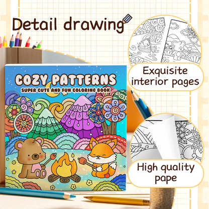 COZY PATTERNS SUPER CUTE AND FUN Coloring Book for Adults Picture Book for Educational DIY Relaxation Children Drawing Books
