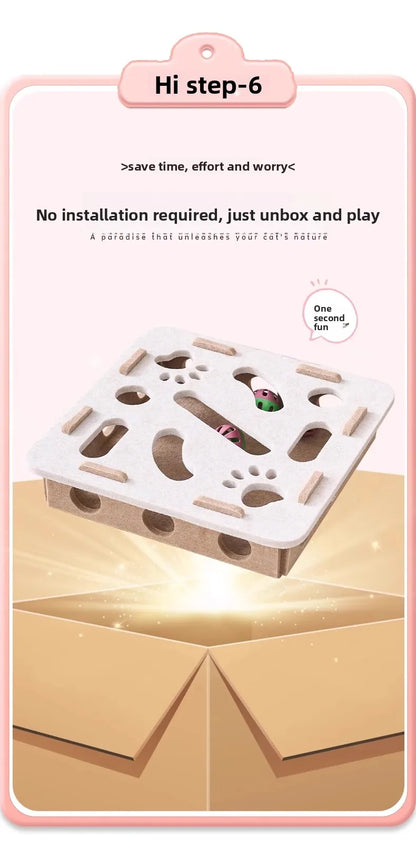 Pet Cat Toys Felt Puzzle Box Interactive Exercise Hunting Game For Indoor Cats Sports Accessories Entertainment