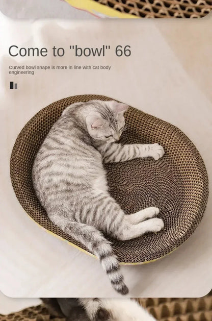 Oval Cat Scratching Board Protect Furniture Grinding Claw Toys  Corrugated Paper Wear-resistant Cat Nest Cat Accessories