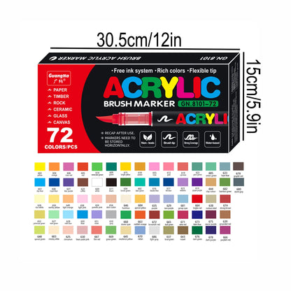 12-240 Color/box Professional Artist Marker Set - Soft-tip Drawing Straight Line Liquid Acrylic Markers, DIY Graffiti Art Painti