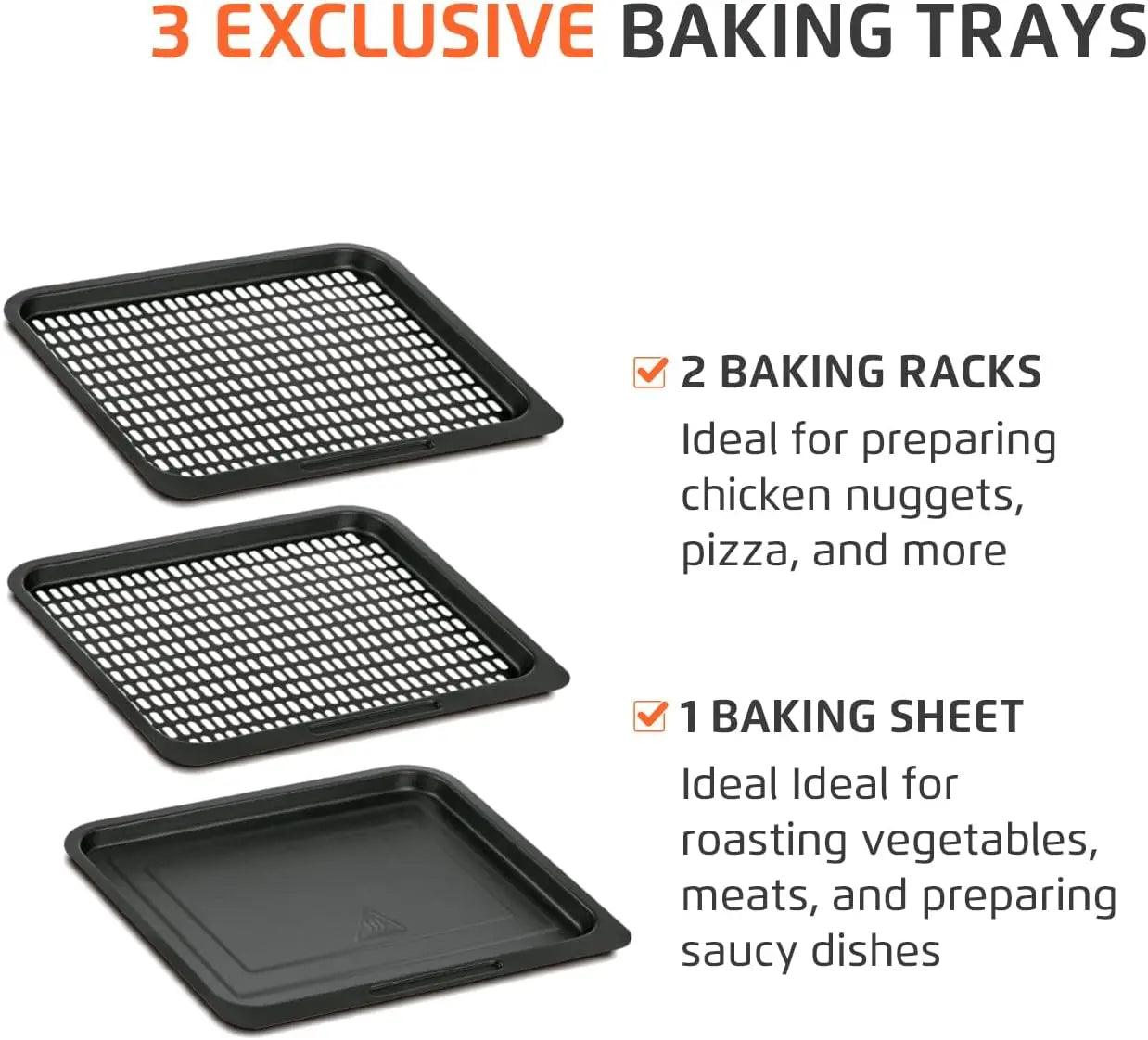 Air Fryer Oven 1800W, 12.7QT Capacity, Touchscreen Panel, Automatic Shut-Off – Black & Stainless Steel