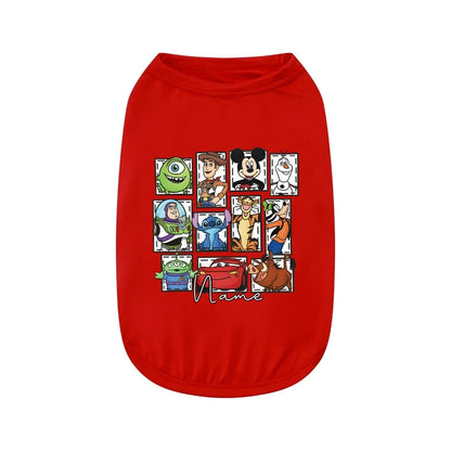 Sanrio printed pet vest made of fiber material for indoor and outdoor leisure, entertainment, cat and dog clothing