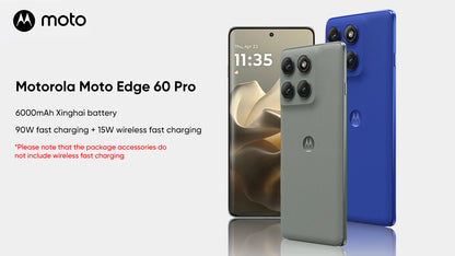 Original Motorola Moto Edge 60 Pro 5G AI Smart Phone 6.7'' 120Hz pOLED Screen 6000mAh Battery 90W SuperCharge 50MP Main Camera