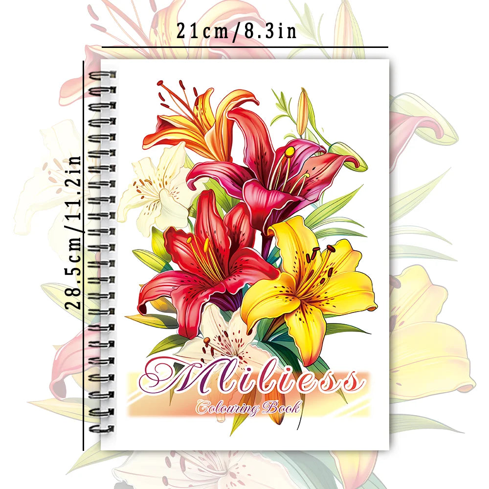 Spiral Coloring book -30 Sheets adult coloring book, 11.3 x 8.3 inches, 100g thick paper, drawing book, homecoming holiday gift