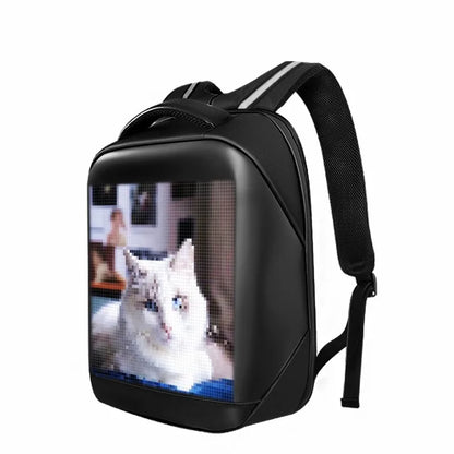 Fashion Custom APP Programmable Smart Led GIF Picture Advertising Backpack
