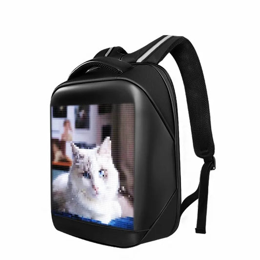 Fashion Custom APP Programmable Smart Led GIF Picture Advertising Backpack