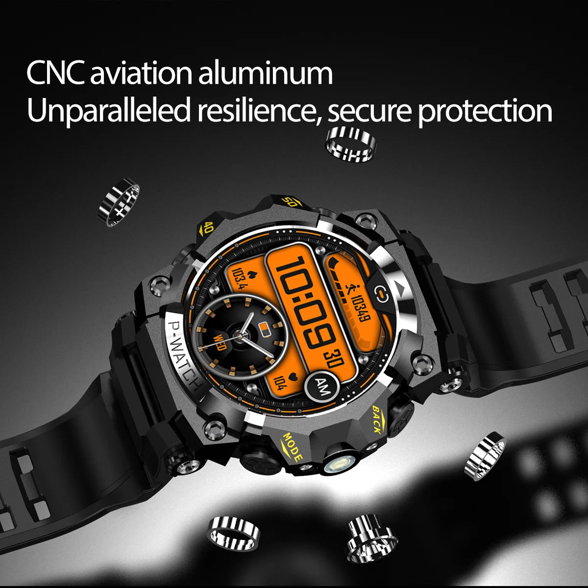 Outdoor Sport Smart Watch LED Flashlight Health Monitor Bracelet Bluetooth Make Answer Call Waterproof Men Military Smartwatch