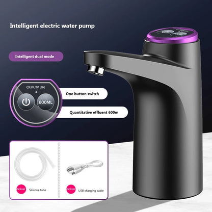 Mini Water Dispenser USB Rechargeable Wireless Water Pumping Device Portable  One Key Switch Water Pump for Camping Water Tank