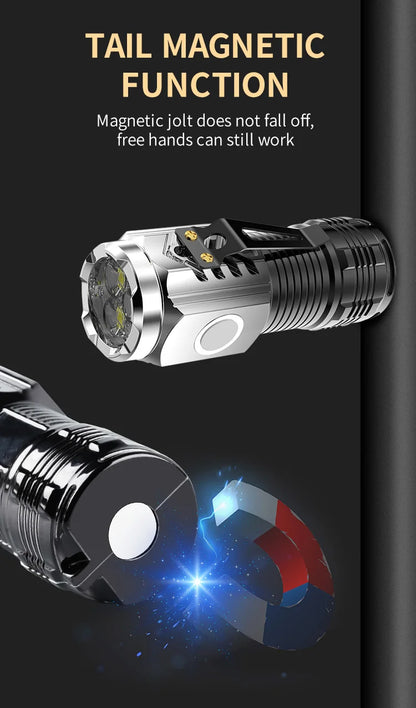 Three-Eyed Monster Mini Flash Super Power Flashlight Rechargeable Portable Outdoor Lighting Long-Range Powerful Flash Lights