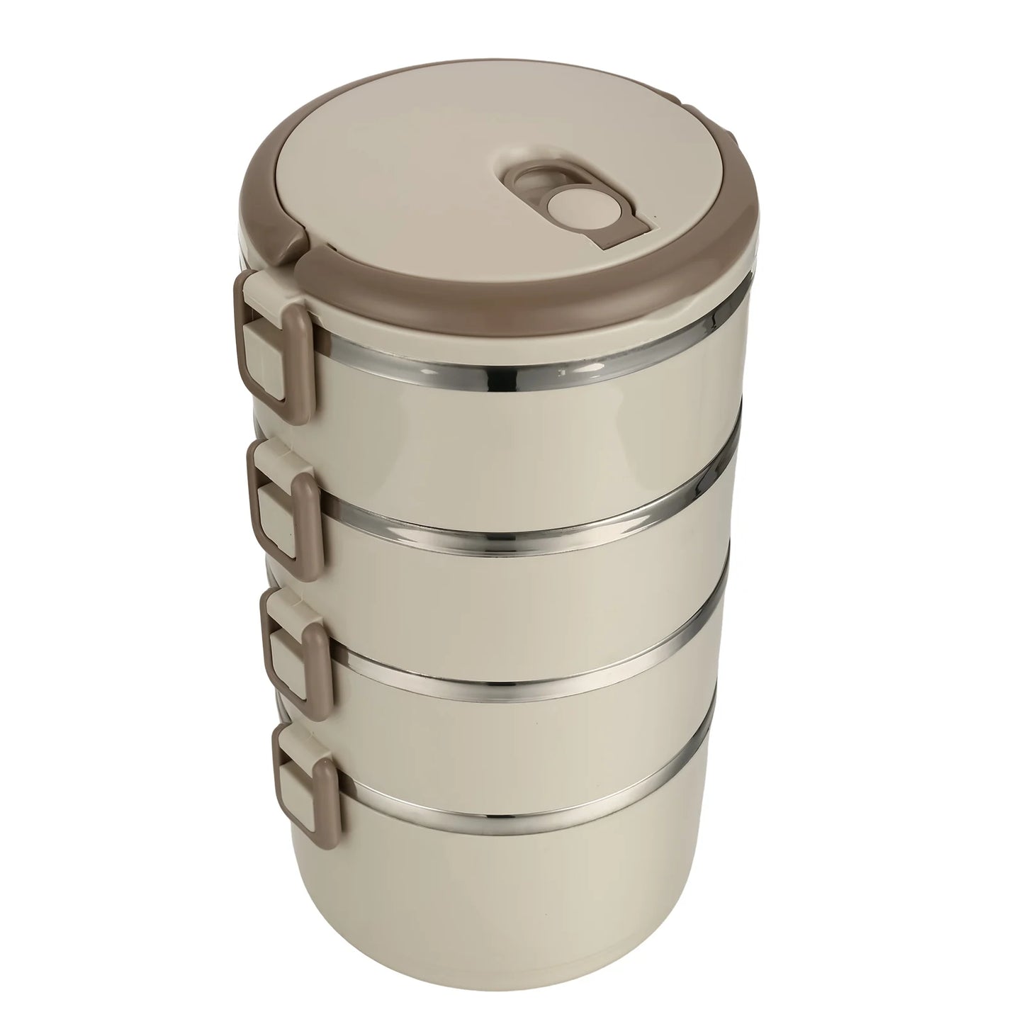 Portable 2/3/4 Layers Picnic Box Outdoor Camping Stainless Steel Insulated Lunch Box Large Capacity Circular Lunch Box With Lid