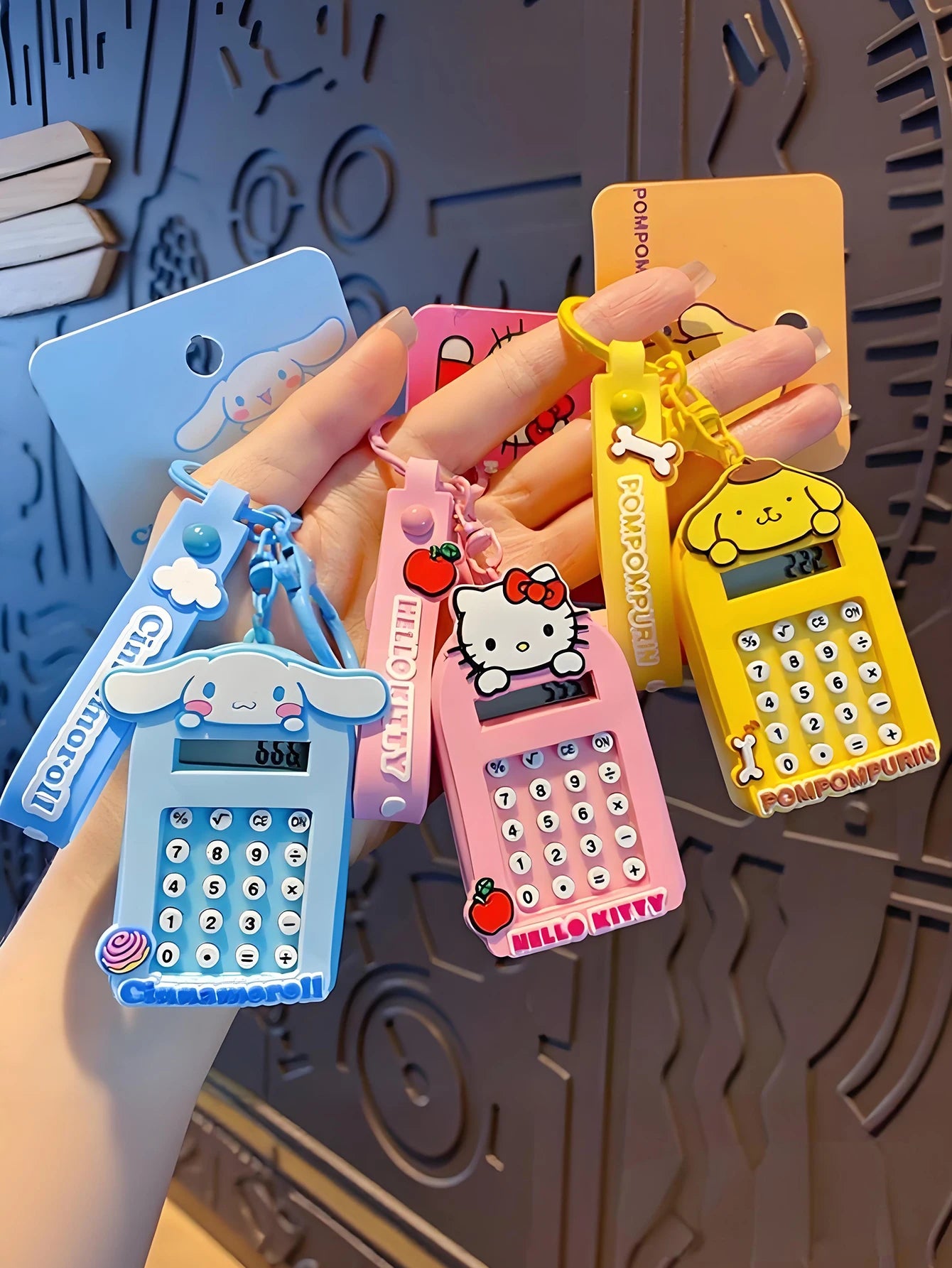 1pc Sanrio Creative Creative Mini Computer Calculator Bag pendant toy Cartoon keychain pendant Kawaii Girls boys Christmas gifts