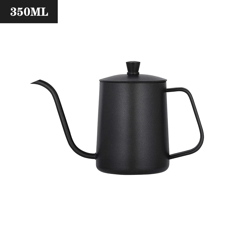 350ml 600ml Drip Kettle Coffee Tea Pot Non-stick Coating Food Grade Stainless Steel Gooseneck Drip Kettle Swan Neck Thin Mouth