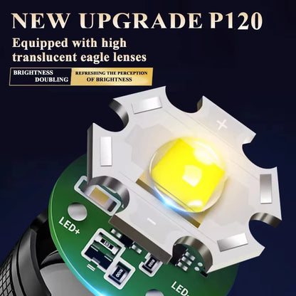 Powerful P70 Led Flashlights 5000LM Ultra Bright Tactical Light Emergency Spotlights Telescopic Zoom Light Built-in Battery