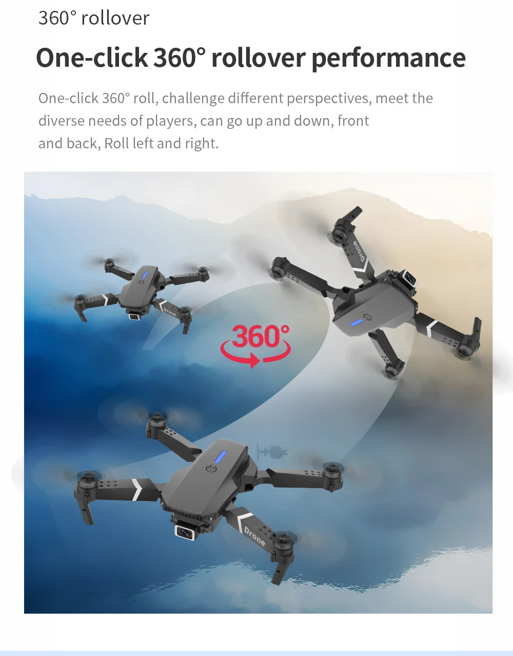 Drone E88 RC Quadcopter Foldable Portable 5G WiFi FPV Drones With 4K HD Camera Altitude Hold Mode follow Drone