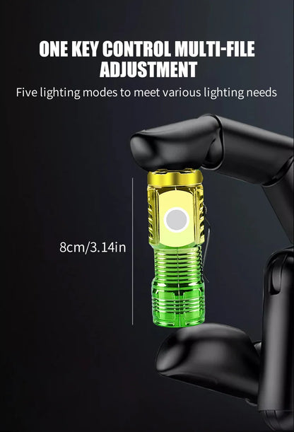 Strong LED Flashlight Super Bright Mini Portable Three-eye Monster Multi-function Magnet Charging Home Outdoor Portable Light