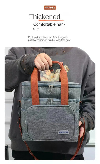 Portable Thermal Lunch Bag Picnic Food Cooler Bags Insulated Case Durable Waterproof Office Lunchbag Shoulder Strap Cooling Box