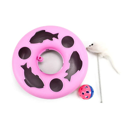 Funny Cat Toys for Indoor Cats Interactive Kitten Toys Roller Tracks with Catnip Spring Pet Toy with Exercise Balls Teaser Mouse