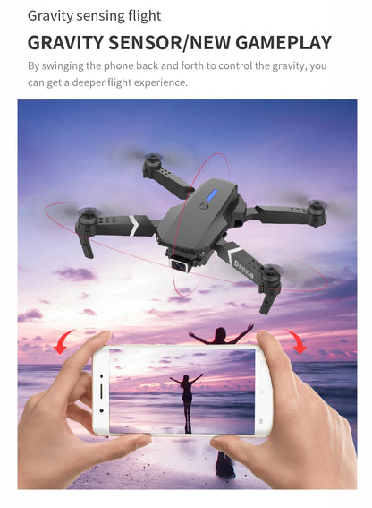 Drone E88 RC Quadcopter Foldable Portable 5G WiFi FPV Drones With 4K HD Camera Altitude Hold Mode follow Drone