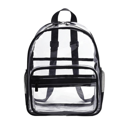 Transparent PVC Outdoor Sports Fitness Knapsack Casual Travel Visible Backpack Large Capacity Waterproof Top-Handle SchoolBag